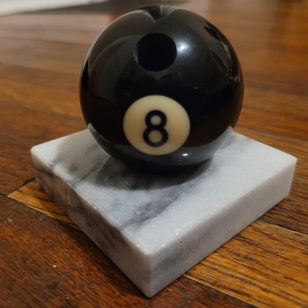 Handmade Vintage 8 Ball Penholder Pool Shark Unique Gift